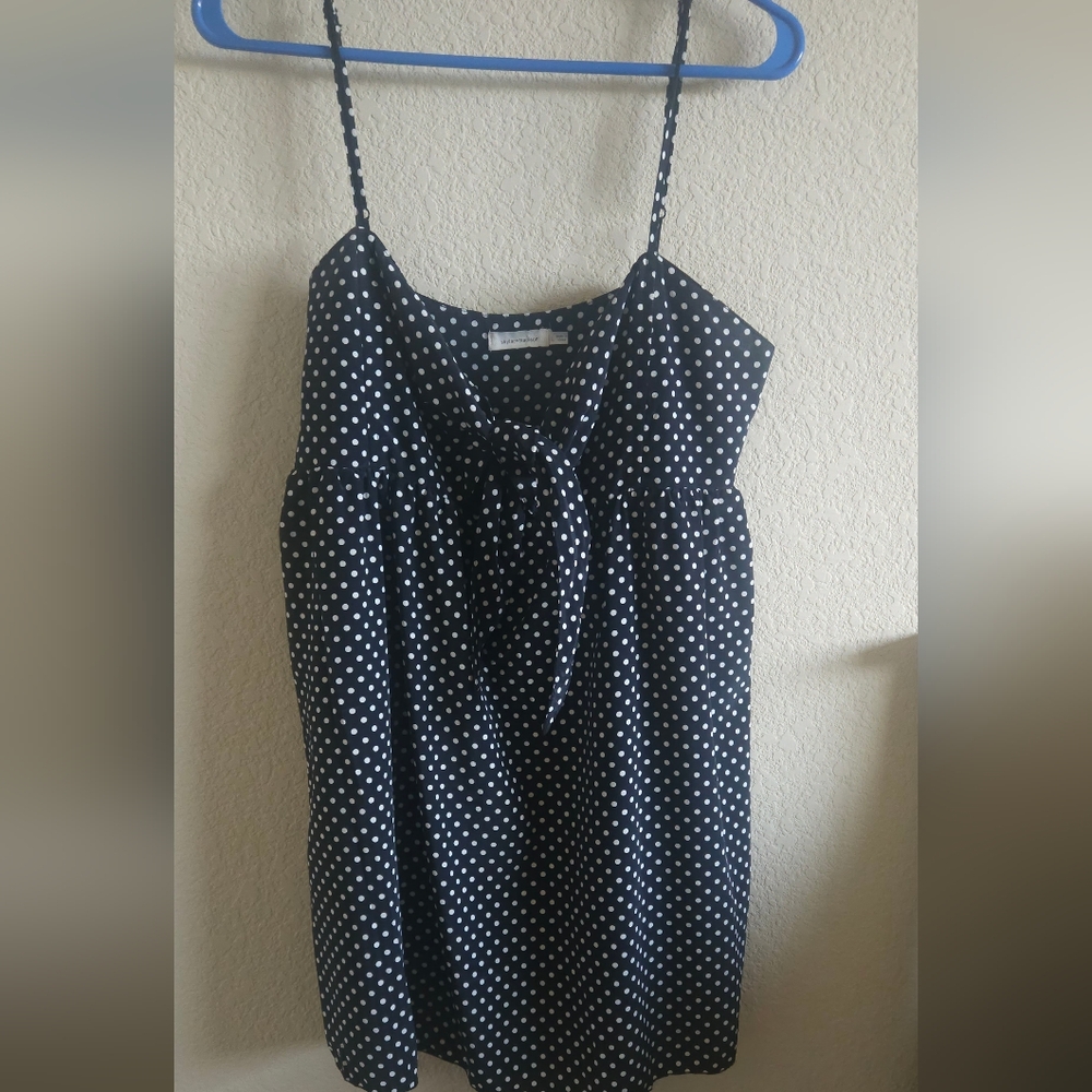 Tie front polka dot mini dress